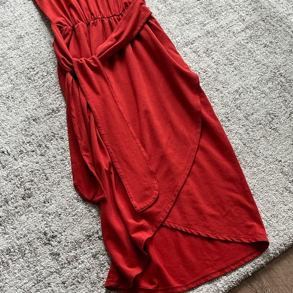 Smash+Tess Rebecca new Wrap Midi in Brick Tie Front Stretch Casual Dress Size XS - Picture 10 of 13